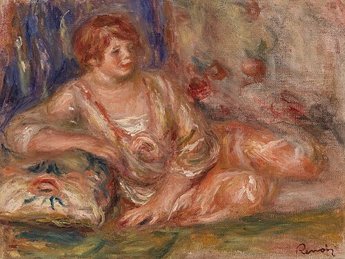 Andrée in Pink, Reclining (Andrée en rose étendue), 1918, Pierre-Auguste Renoir