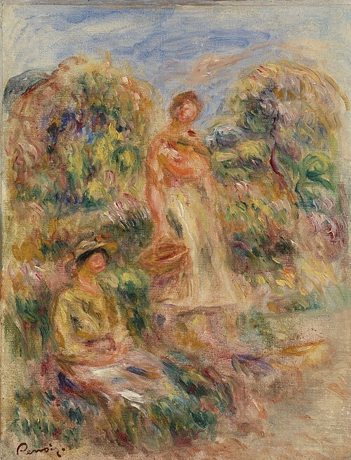 Standing Woman and Seated Woman in a Landscape (Une femme debout et une femme assise dans un paysage, 1919, Pierre-Auguste Renoir