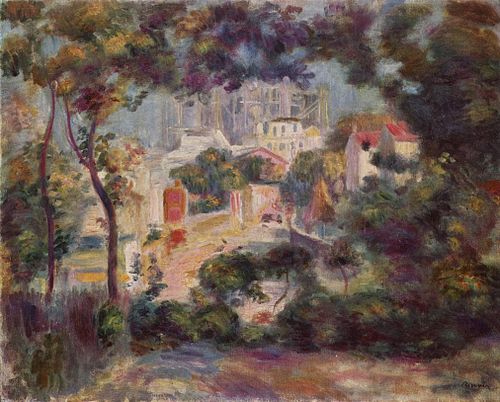 Die Gärten von Montmartre mit Blick auf Sacré-Coeur im Bau, 1896, Pierre-Auguste Renoir