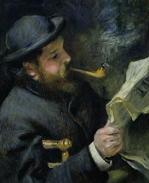 Claude Monet lisant, 1873, Auguste Renoir