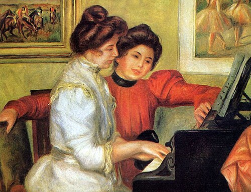 Yvonne et Christine Lerolle au piano, 1897, Auguste Renoir