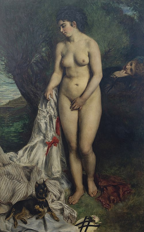 Baigneuse avec un griffon ou Lise au bord de la Seine, 1870, Auguste Renoir