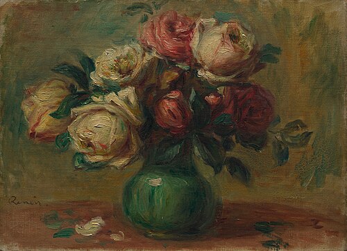 Roses in a Vase, 1890, Pierre-Auguste Renoir