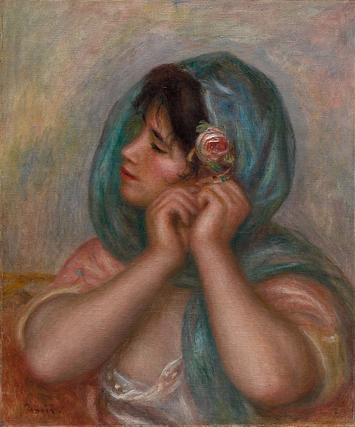 Young Woman Arranging Her Earring, 1905, Pierre-Auguste Renoir