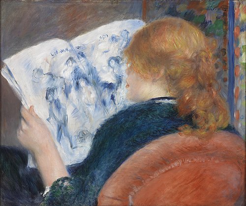 Young Woman Reading an Illustrated Journal, 1880, Auguste Renoir