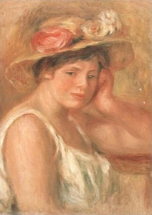 Jeune fille au chapeau, 1910, Auguste Renoir