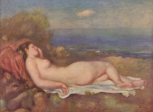 Sleeping by the sea, 1897, Auguste Renoir