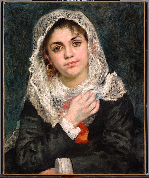 Lise dans un Châle Blanc, 1872, Auguste Renoir