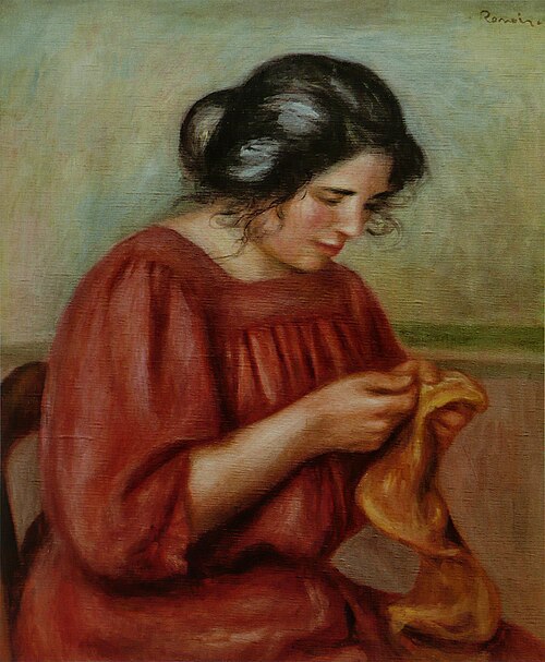 Gabrielle reprisant, 1908, Pierre-Auguste Renoir