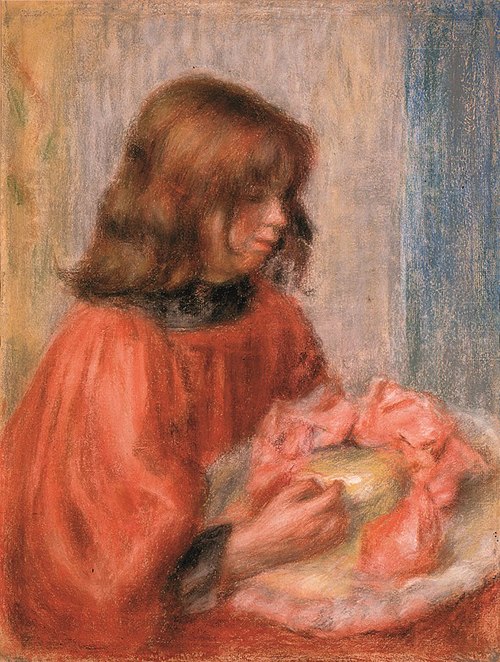 Girl with a hat, 1899, Auguste Renoir