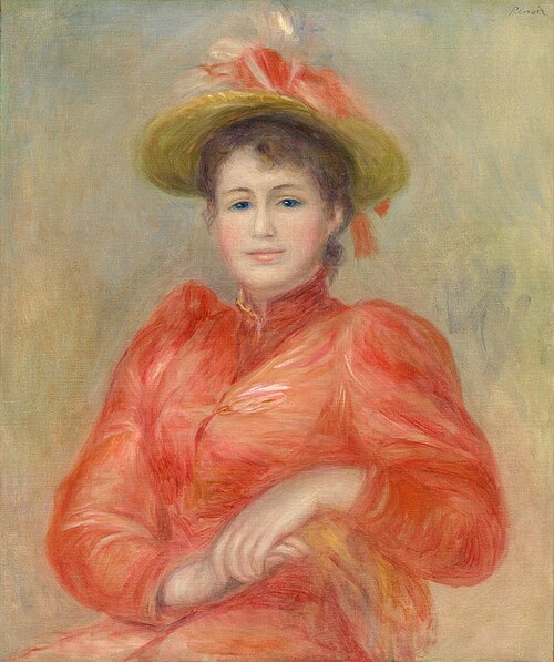 Young Woman in Red Dress, 1892, Auguste Renoir