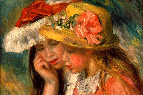 Heads of Two Young Girls, 1890, Auguste Renoir