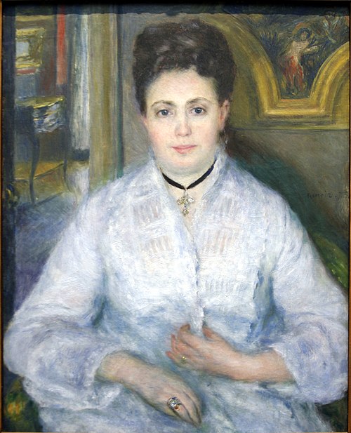 Portrait de Mme Chocquet en blanc, 1875, Auguste Renoir
