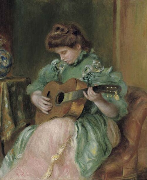 Woman with a Guitar, 1896, Pierre-Auguste Renoir