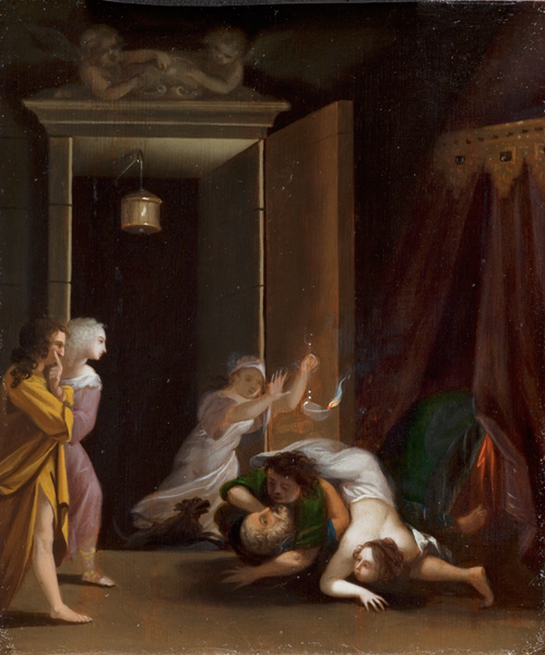 Paris and Helena Surprised by Menelaus, 1662, Toussaint Gelton