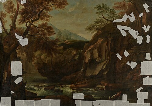 Mountain Canyon with Staffage, 1712, Josef Faistenberger