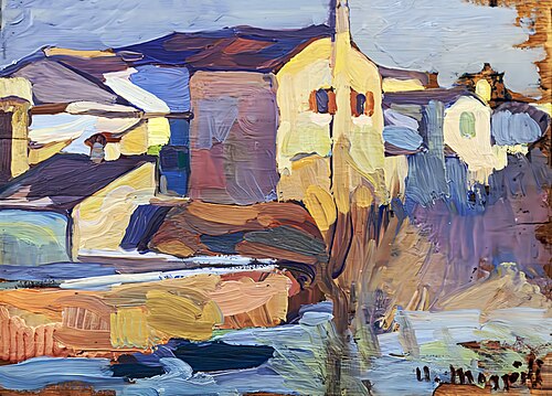 Little landscape of Burano, 1913, Umberto Moggioli