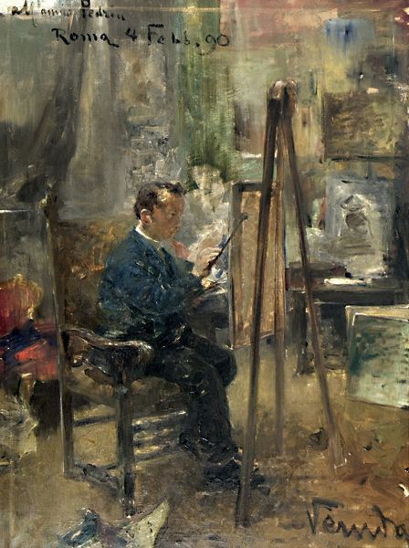 Self-portrait in the studio, 1890, Umberto Veruda