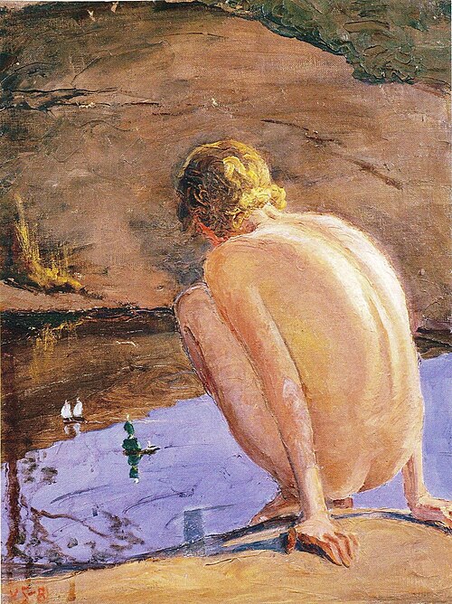 Мальчик, играющий в луже, 1914, Venny Soldan-Brofeldt