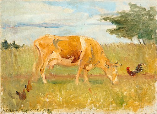 A cow in the meadow, 1919, Venny Soldan-Brofeldt