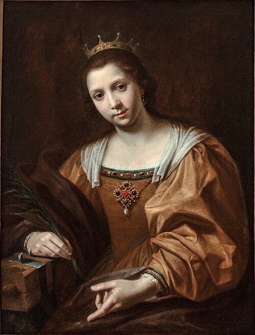 Autoportrait en sainte Catherine d'Alexandrie, 1625, Virginia Vezzi
