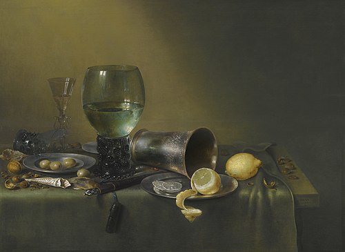Still Life with Overturned Silver Beaker, 1633, Willem Claesz. Heda