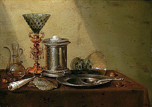 Still Life with an Upturned Roemer, 1638, Willem Claesz. Heda