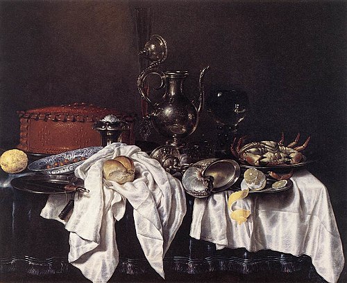 Still Life with Pie and Silver Ewer, 1658, Willem Claesz. Heda