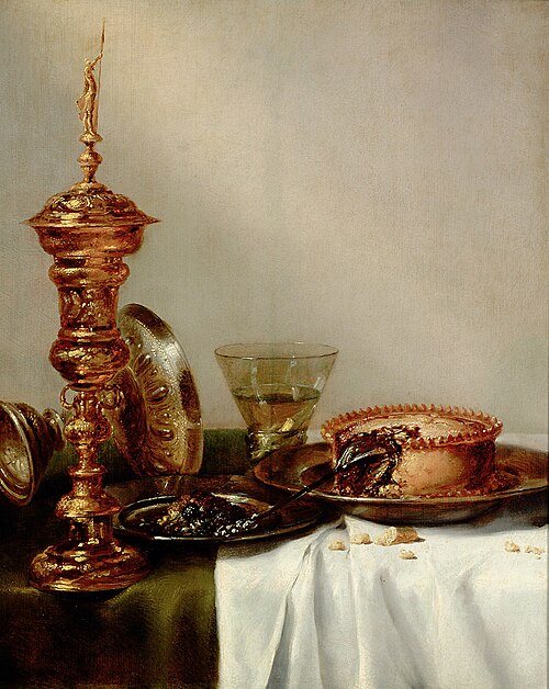 Frühstücksstilleben mit Deckelpokal, 1634, Willem Claesz. Heda
