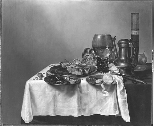 Still life with passglass, Jan Steen pitcher and roemer, 1634, Willem Claesz. Heda