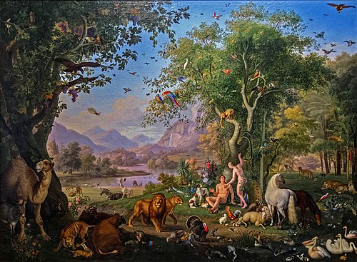 Adam et Ève au Paradis Terrestre, 1814, Johann Wenzel Peter