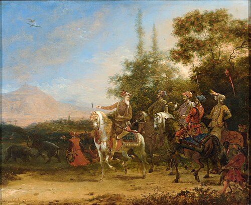 Hunting Scene with Shah Jahan and his Sons, , Willem Schellinks