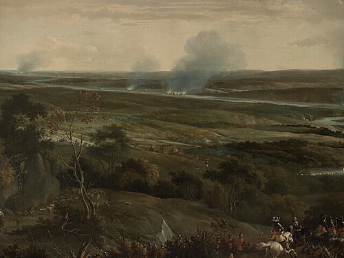 Tocht naar Chatham, 1667, gezien vanaf een heuvel bij Rochester, 1668, Willem Schellinks