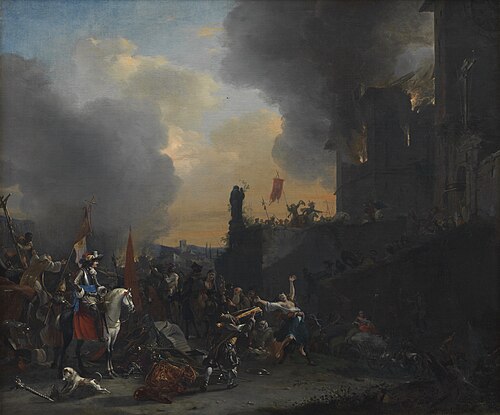 Soldiers Looting and Burning a Convent, 1660, Willem Schellinks