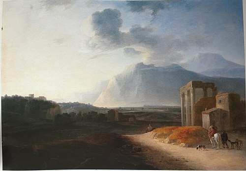 Landscape with the Stromboli vulcan, 1660, Willem Schellinks