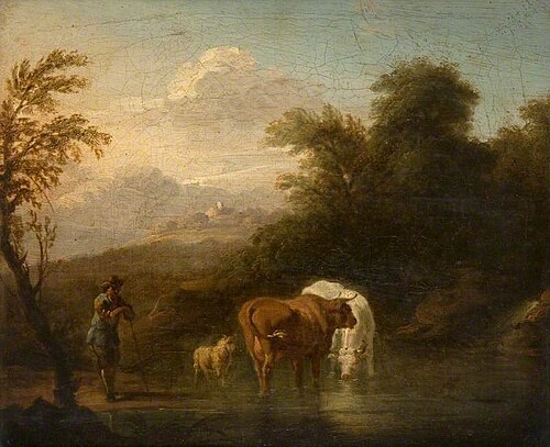 Landscape with Cattle and a Cowherd, , Willem Romeyn