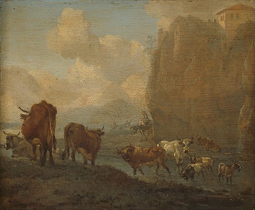 Herd near a river, 1650, Willem Romeyn