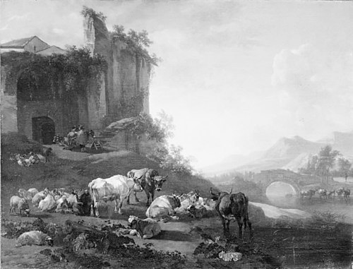 Cattle in a Southern Region, 1666, Willem Romeyn