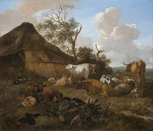 Paysage aux animaux au repos, , Willem Romeyn
