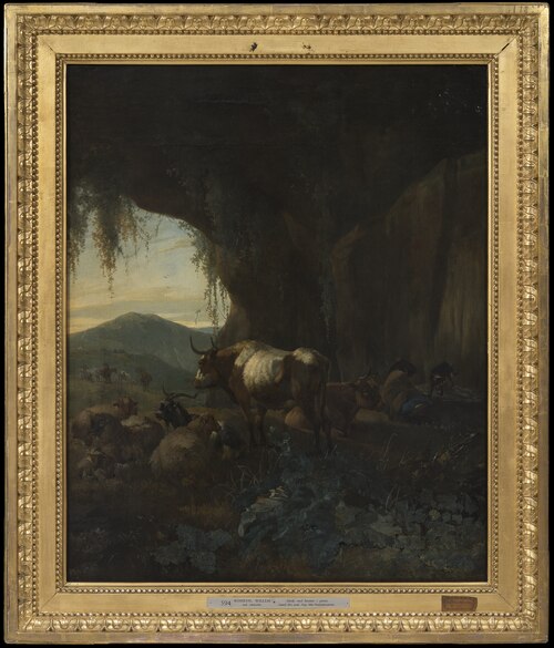 A Shepherd and Cattle in a Cave, , Willem Romeyn