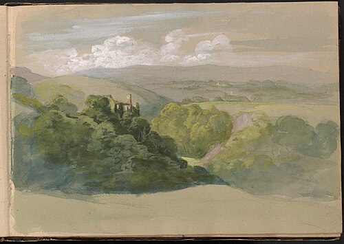 View of Berry Pomeroy Castle, , William Brockedon