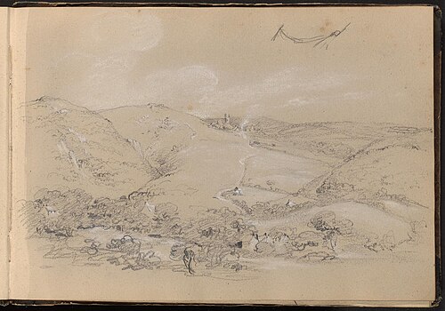 Hill and Valley Scene, , William Brockedon