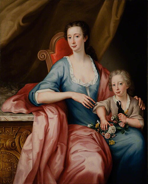 Ann (1713–1791), Countess of Aberdeen, with Her Eldest Son, William, 1741, William Mosman