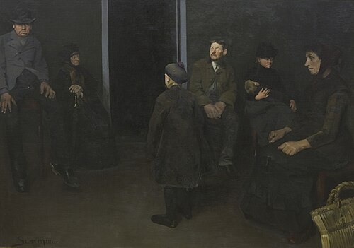The Poor: The Waiting Room of Death, 1888, Harald Slott-Møller