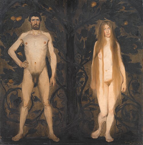 Adam and Eve, 1891, Harald Slott-Møller