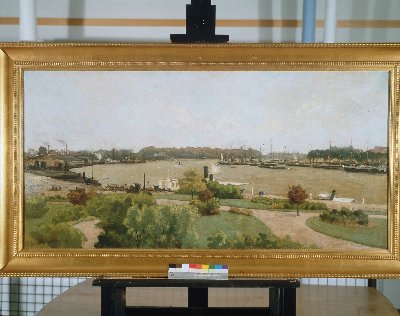 Gezicht op de Maas in Rotterdam, 1902, August Willem van Voorden