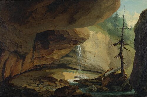 Felshöhle mit Wasserfall, 1776, Caspar Wolf