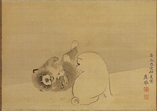Gamboling Puppies, 1779, Maruyama Ōkyo