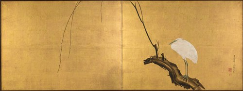 Heron on a Willow Branch, 1787, Maruyama Ōkyo