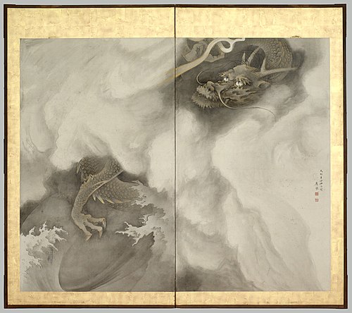Tiger and Dragon: Dragon, 1781, Maruyama Ōkyo